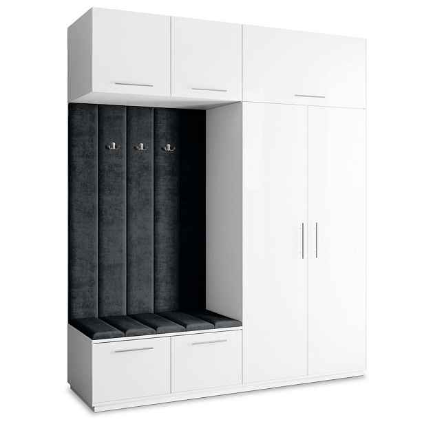 MASSENO MODERNÍ PŘEDSÍŇOVÁ SKŘÍŇ REMA, 200/240/60 cm, bílá
