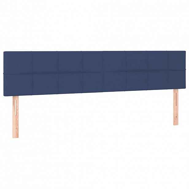 vidaXL Čela postele modrá 200x5x78/88 cm látka