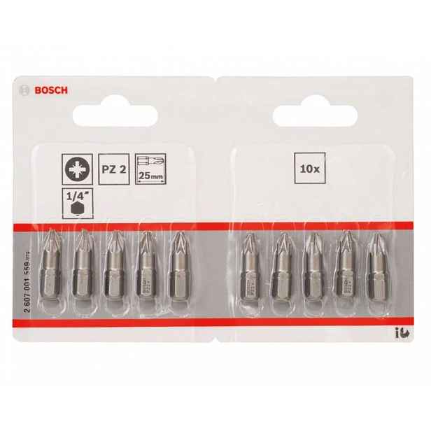 Bosch - Sada bitů PZ2, délka 25 mm, 10 ks 2607001559