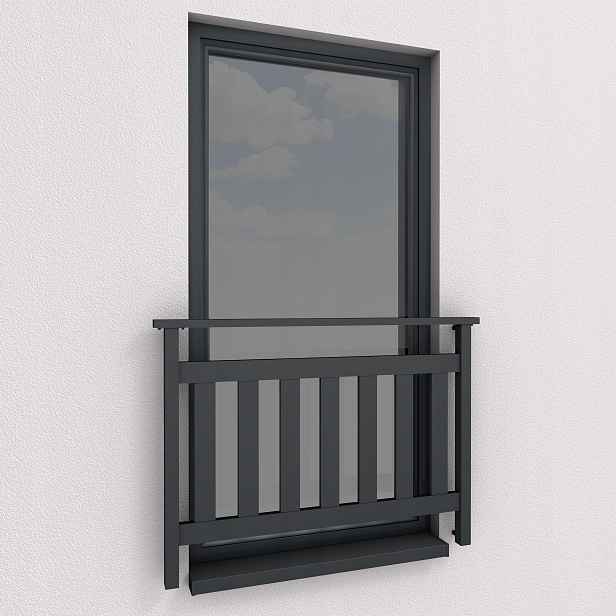 Francouzský balkon, francouzské hliníkové zábradlí AluVert 100 cm Ral