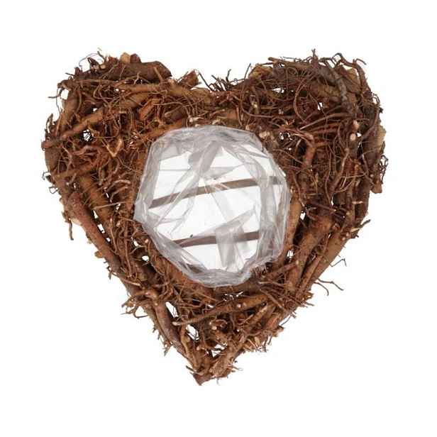 Hnědý květináč srdce z kořenů Root Wood - 40*10 cm daan kromhout