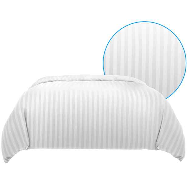Hotelová Povlečení Damašek 160x220 Pásy 2CM Bílá 100% Bavlna Na Sázku
