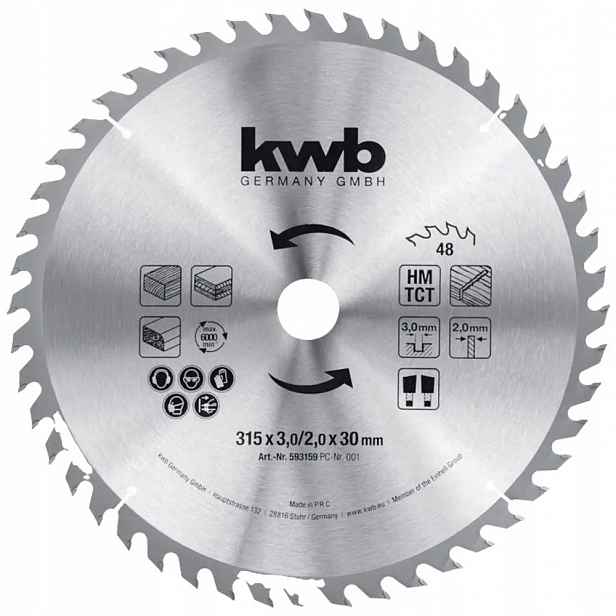 Kwb Vidiový kotouč Hm Tct 315x30 mm 48Z