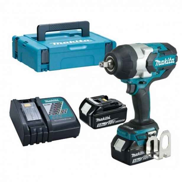 Makita - 18V AKU rázový utahovák, 2x aku 5,0 Ah LXT, nabíječka DTW1002RTJ