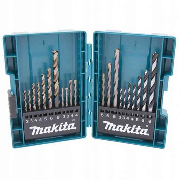 Makita B-44884 sada vrtáků do oceli a dřeva 3-8mm, Hss-g, v kufříku