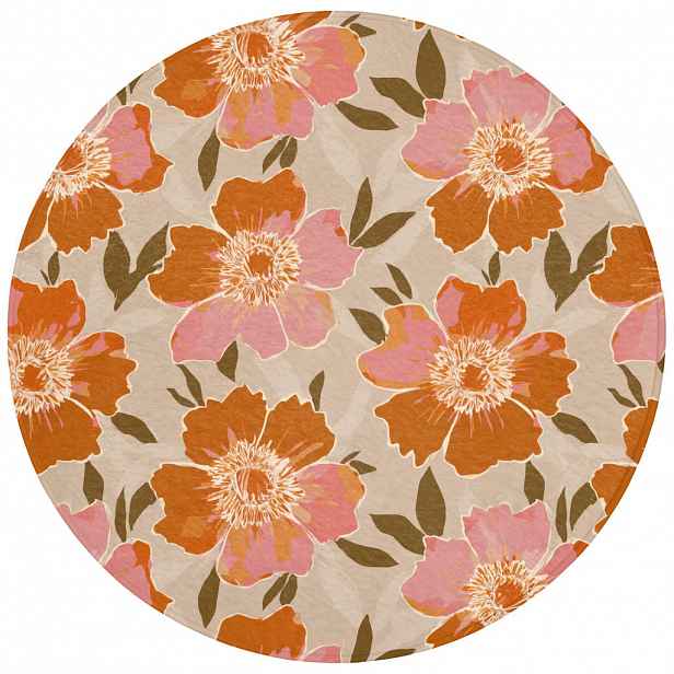 OnlyWow KOUPELNOVÁ PŘEDLOŽKA Květiny - Motiv - Retro 70x70 cm
