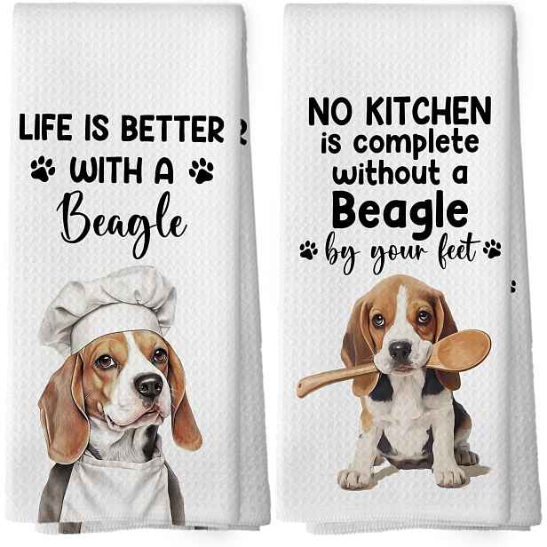 TEMU Vtipné kuchyňské utěrky s kuchaře Beagle, dárky pro ženy a muže s Beagle, dárky pro milovníky mamink psů, majitele, utěrky na nádobí, kuchyňské