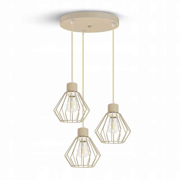Závěsné Stropní Svítidlo Moderní béžová Loft Skandinávská drátěná 3xE27