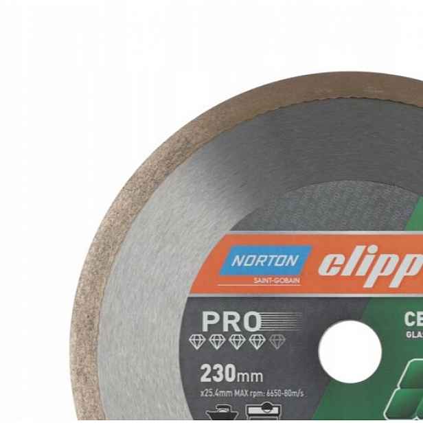 Diamantový kotouč 230x25.4 mm Norton Clipper Pro Ceramic Glass