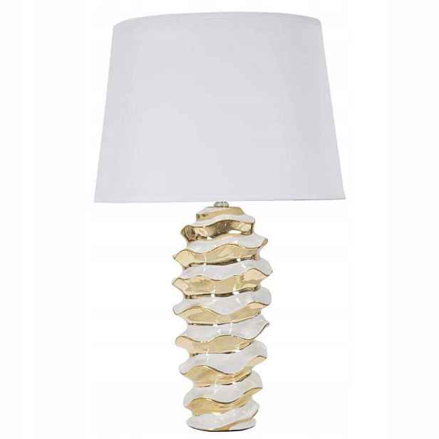 Keramická Stolní Lampa Bílá Zlatá, Moderní, Do Ložnice Obývacího Pokoje 33X53 CM
