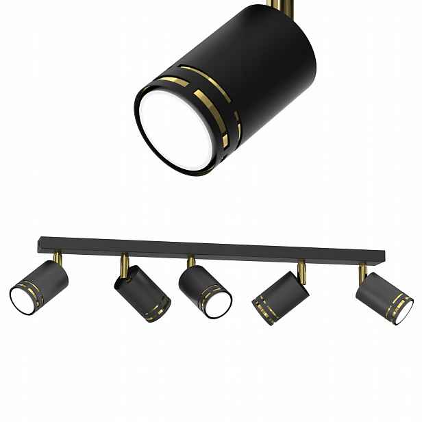 Stropní Svítidlo Stropní Černý Zlatý Pohyblivý Led GU10 Polská Lampa Spot Reflektor