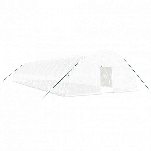 vidaXL Skleník s ocelovým rámem bílý 108 m² 18 x 6 x 2,85 m