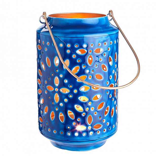 Butlers BLUE MAROCCO Lucerna 25 cm - modrá/zlatá