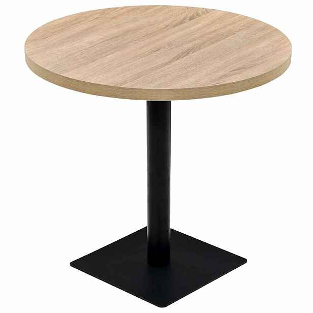 vidaXL Bistro stůl MDF a ocel kulatý 80 x 75 cm