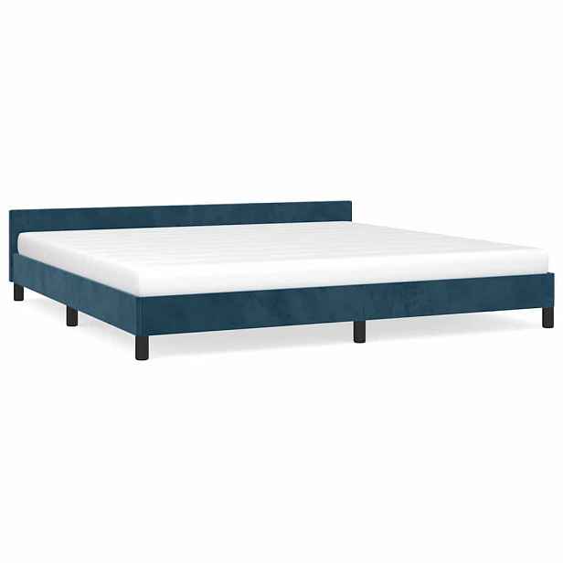 vidaXL Rám postele bez matrace tmavě modrý 200x200 cm samet