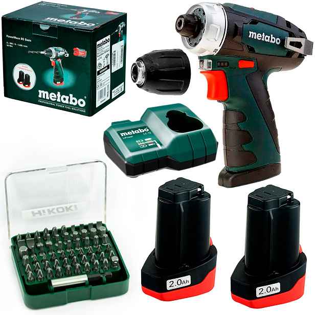 Aku Šroubovák 12V 34 Nm PowerMaxx Bs Basic Metabo bity