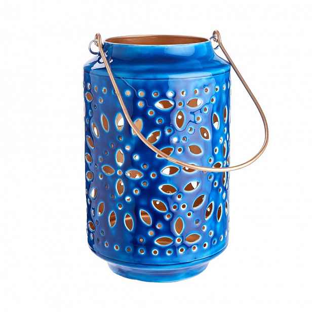 Butlers BLUE MAROCCO Lucerna 25 cm - modrá/zlatá