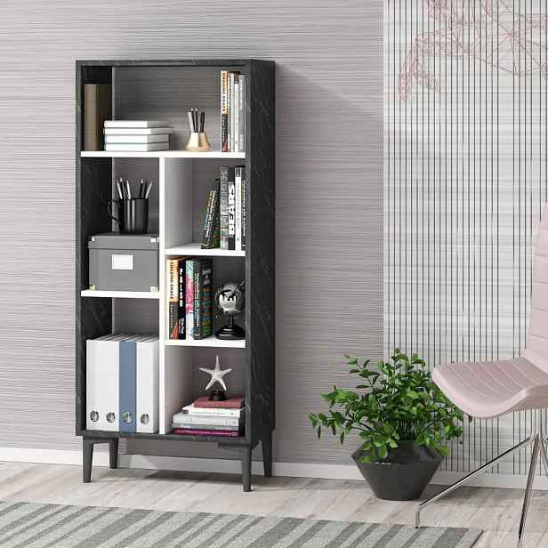Casarredo Regál LOUDEN - antracit/bílá