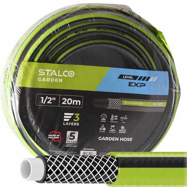 Hadice 1/2"x20 mb 3-VRSTVÁ, Nezamotává Se, Silný Vyztužený Zavlažovač