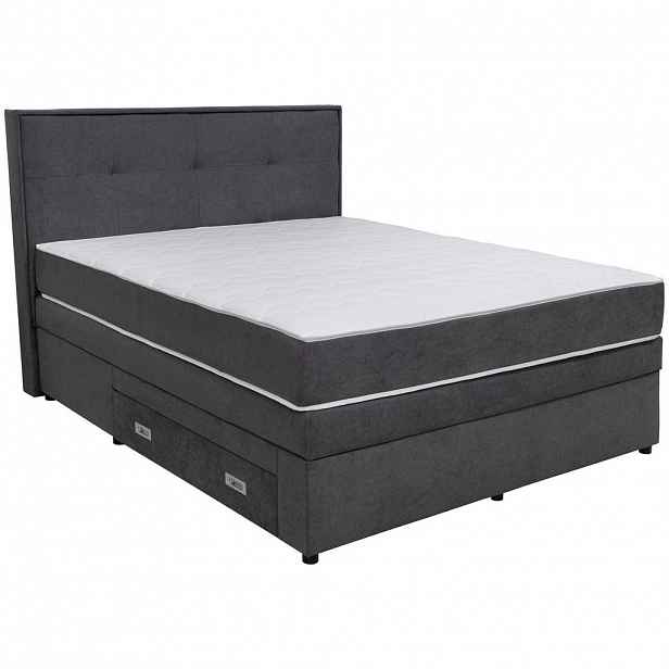 Hom`in POSTEL BOXSPRING, 160/200 cm, tmavě šedá