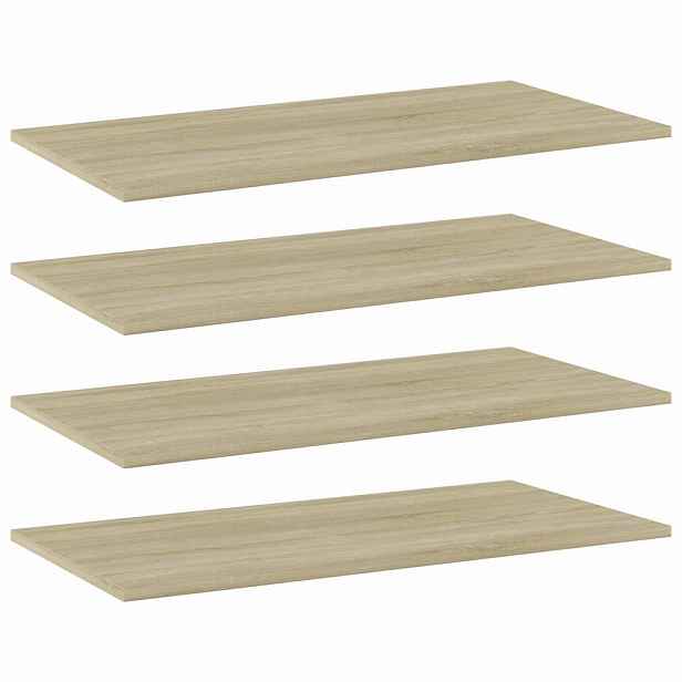vidaXL Přídavné police 4 ks dub sonoma 80 x 40 x 1,5 cm dřevotříska