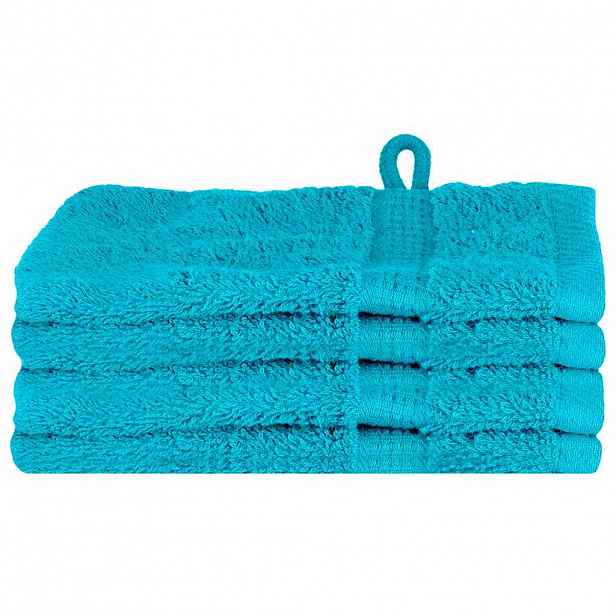 vidaXL Uterák pro hosty SOLUND 4 ks Tyrkysová 15 x 21 cm 550 gsm