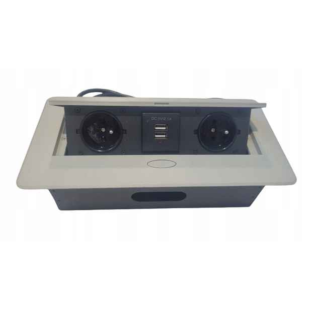 Zásuvka/modul Oval nábytkový port 2GNIAZDA+2USB Kaszmir Ral 7044