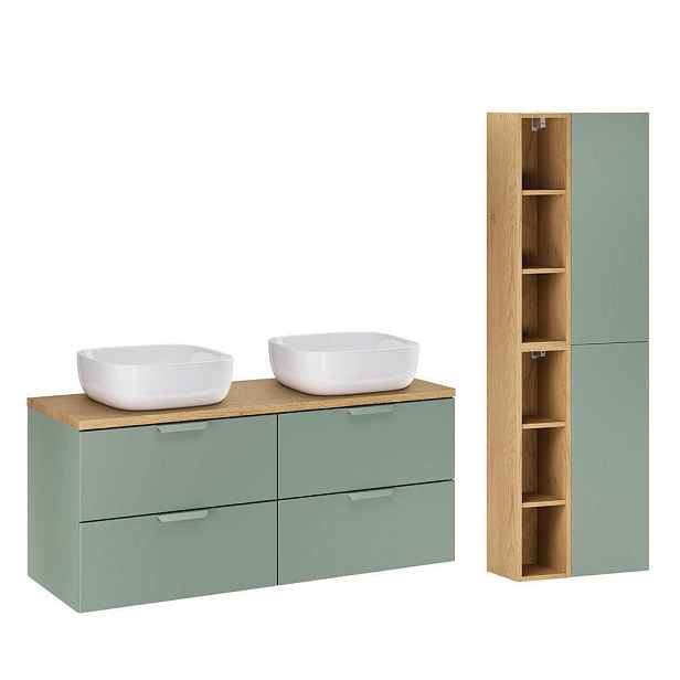 Petits-meubles KOUPELNOVÝ NÁBYTEK 120.6cm Oria 2er-Set Zelená
