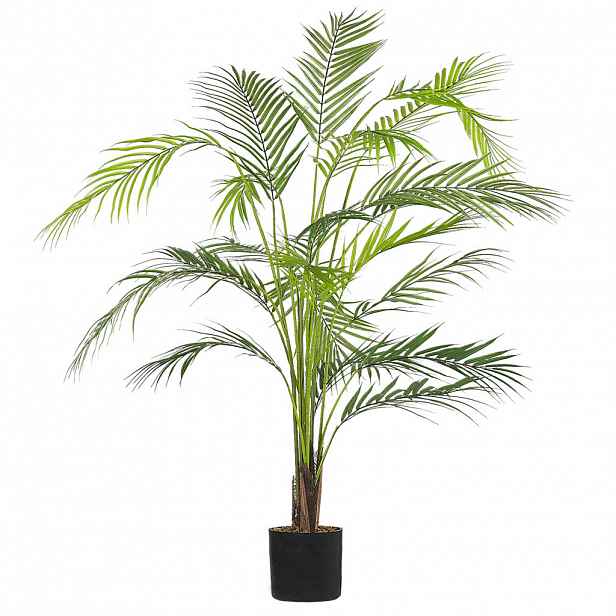 Beliani UMĚLÁ ROSTLINA v květináči 124 cm Zelená/Černá Palma Areca