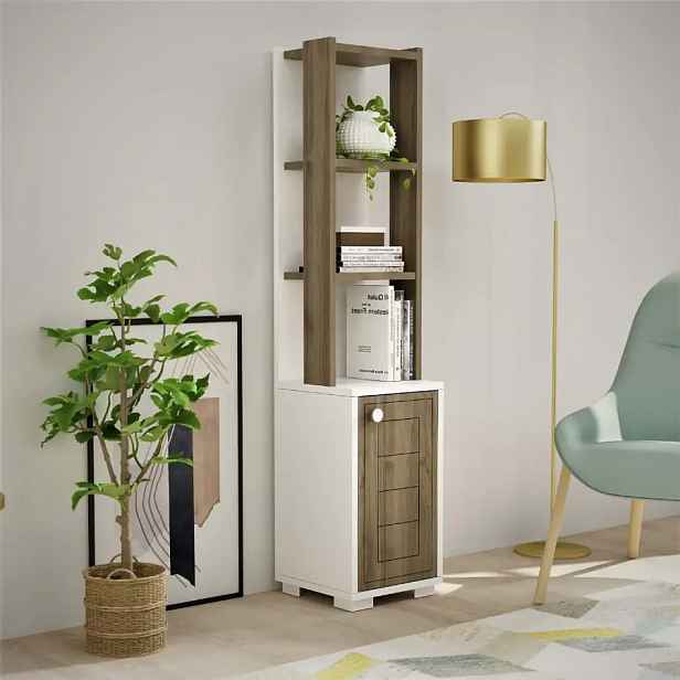 Casarredo Regál se skříňkou HUNT - ořech/bílá