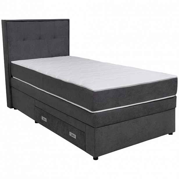 Hom`in POSTEL BOXSPRING, 90/200 cm, tmavě šedá