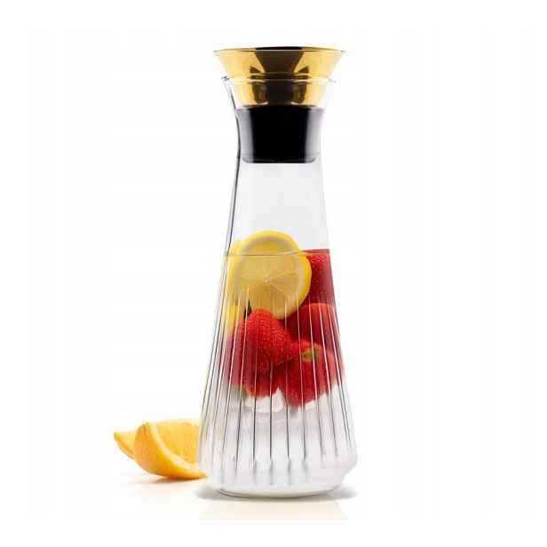 Skleněná karafa zlatá elegantní na nápoje 900ml