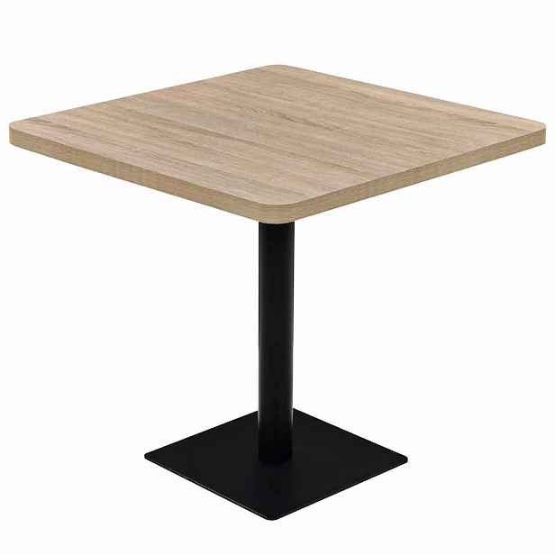 vidaXL Bistro stolek MDF a ocel čtvercový 80 x 80 x 75 cm