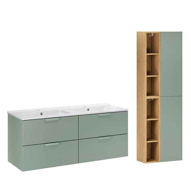 Petits-meubles KOUPELNOVÝ NÁBYTEK 121cm Oria 2er-Set Zelená