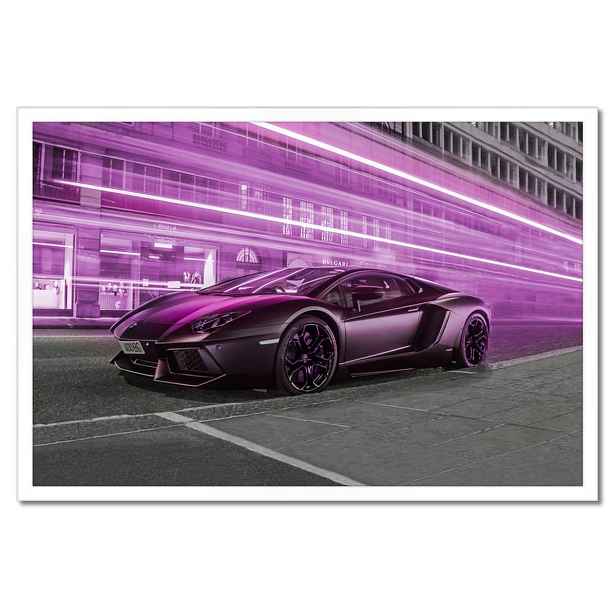 Plakáty v rámu 60x40 Fialové sportovní auto