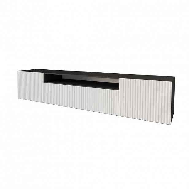 ALTDECOR NÍZKÁ komoda NOA-2-W 200 x 40 x 41 cm – černá / bílá