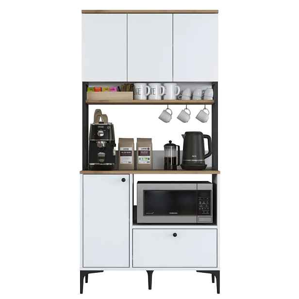 Casarredo Kuchyňská skříň STAITI - bílá/ořech