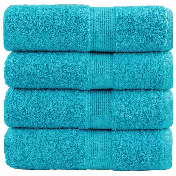 vidaXL Prémiové mycí utěrky SOLUND 4 ks tyrkysové 30x30 cm 600 g/m²