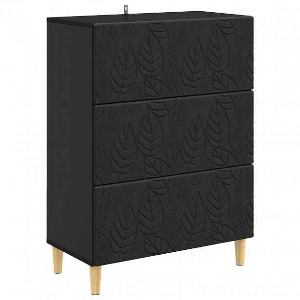 vidaXL Skříň se zásuvkami 66 x 34,5 x 90 cm Kompozitní dřevo Černá