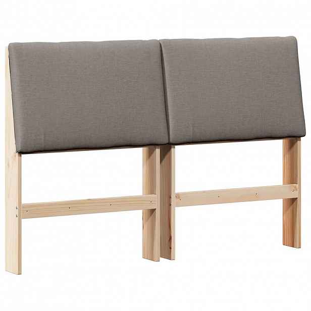 vidaXL Čalouněné čelo postele Taupe 140 cm Masivní borové dřevo