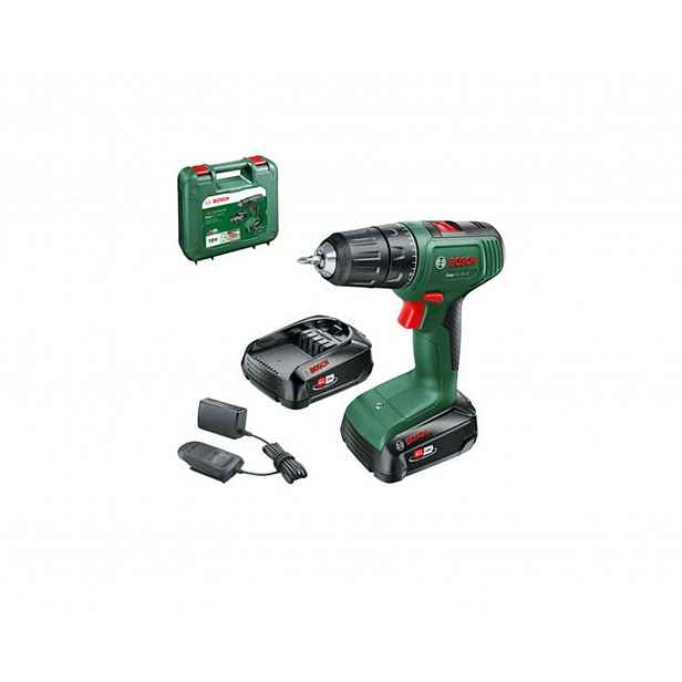 Bosch - 18V AKU vrtací šroubovák EasyDrill 18V-40, s příslušenstvím, 2x aku 1,5 Ah Li-Ion, nabíječka 06039D8002