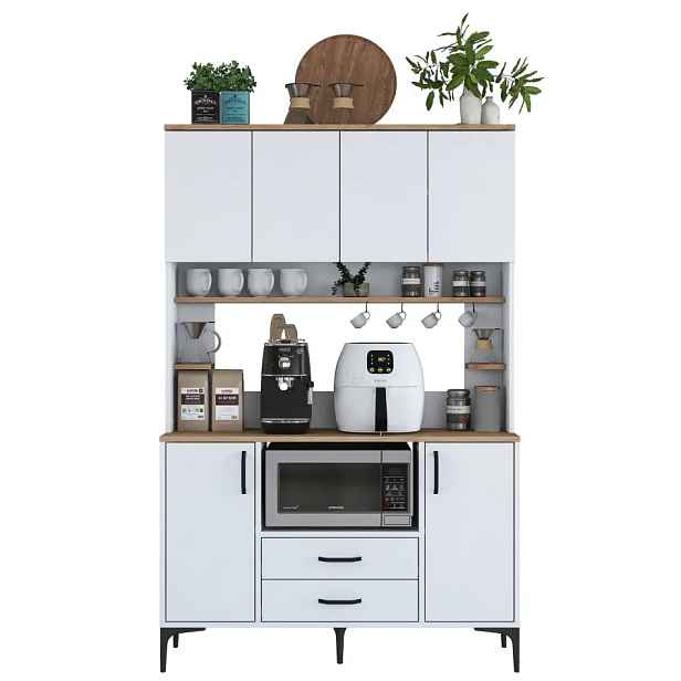 Casarredo Kuchyňská skříň GIBA - bílá/ořech
