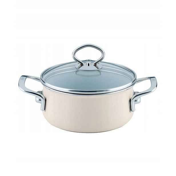 Hrnec Riess Vysoký s víkem 16 cm Avorio