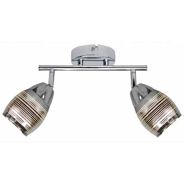 Stropní svítidlo na stěnu, chrom, skleněné stínítka s pruhy, moderní Candellux