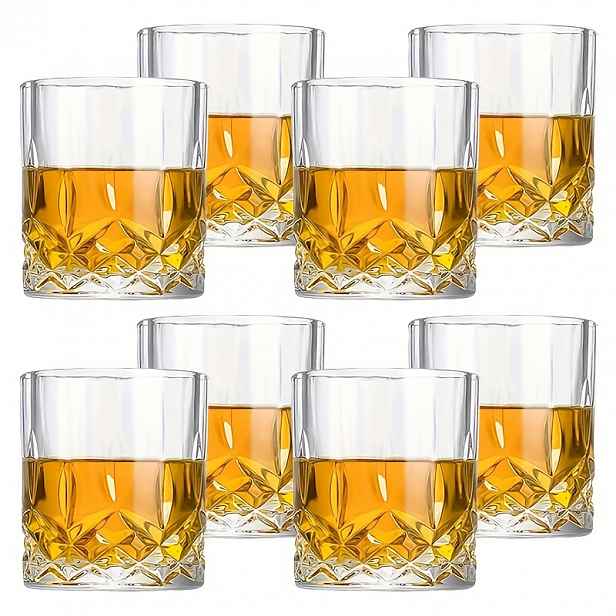 TEMU Staromódní sklenice na whisky - 210 ml (7.1Oz), dostupné v sadách po 2, 4, 6 8 kusů, vhodné na duchy, rum, whisky, a ledová nápoje, ideální pro