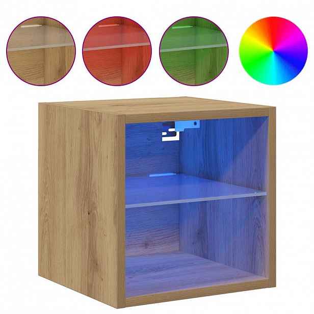 vidaXL Nástěnné TV skříňky s LED 2 ks dub artisan 30 x 28,5 x 30 cm