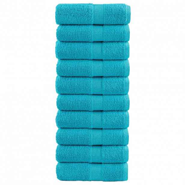 vidaXL Prémiové mycí utěrky SOLUND 10 ks tyrkysové 30x30 cm 600 g/m²