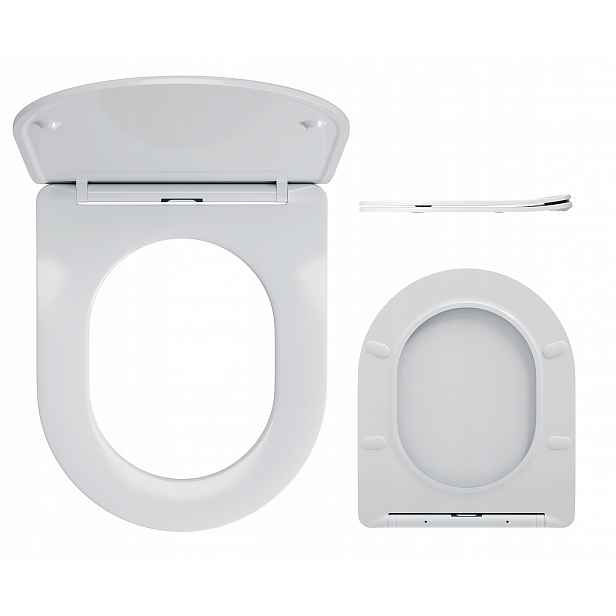 Wc Sedátko S Pomalým Sklápěním Polypropylen Slim, Odnímatelné, Bílá Sopránová Barva
