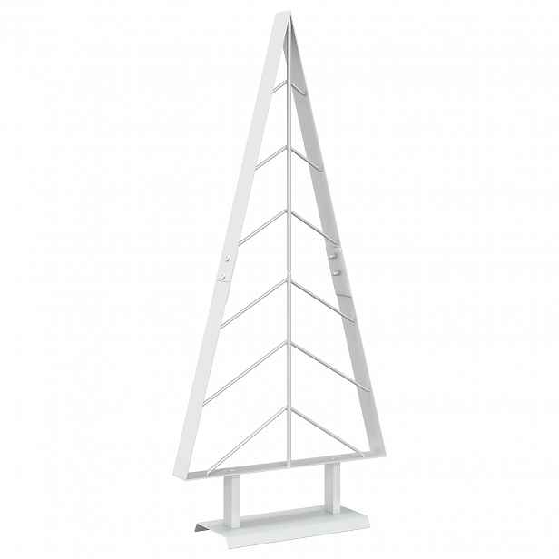vidaXL Kovový vánoční stromek se stojanem KUOPIO 90 cm Ocel Bílá