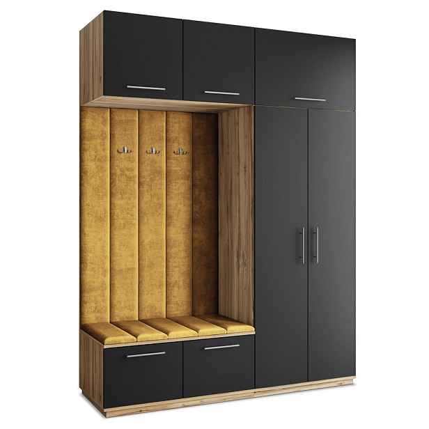 MASSENO MODERNÍ PŘEDSÍŇOVÁ SESTAVA REMA, 180/240/60 cm, dub Wotan